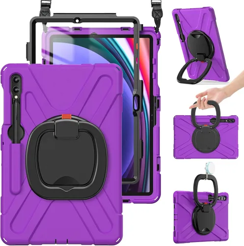 Vista 10 de BRAECN Funda para Samsung Galaxy Tab S10+/S9 FE+/S9+ Plus de 12.4 pulgadas, funda de silicona resistente con protector de pantalla, soporte para S