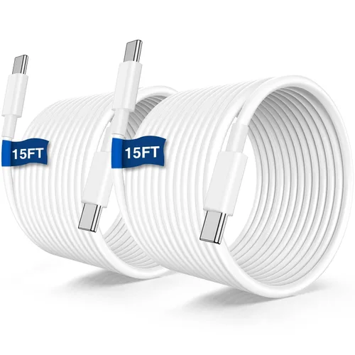 Vista 16 de Cable de carga rápida USB C a C de 10 pies, 60 W de carga rápida tipo C a C, cable de carga para Apple iPhone Duo/18 Pro 17 Pro Max/17 Air/16 Pro/15