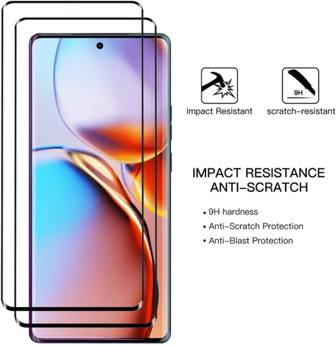 Vista 5 de Protector de pantalla curvado 3D para Motorola Edge+ (2023), [2 piezas], cobertura completa 3D, transparente, antiarañazos, fácil instalación