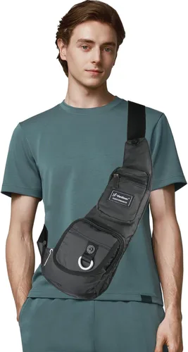 Vista 2 de Mochila de nylon para el pecho, mochila de viaje en bicicleta y gimnasio