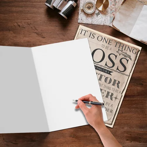 Vista 3 de Qiliji Tarjeta de cumpleaños retro para hombres y mujeres, divertido regalo del día del jefe, tarjeta del día del jefe grande, tarjetas