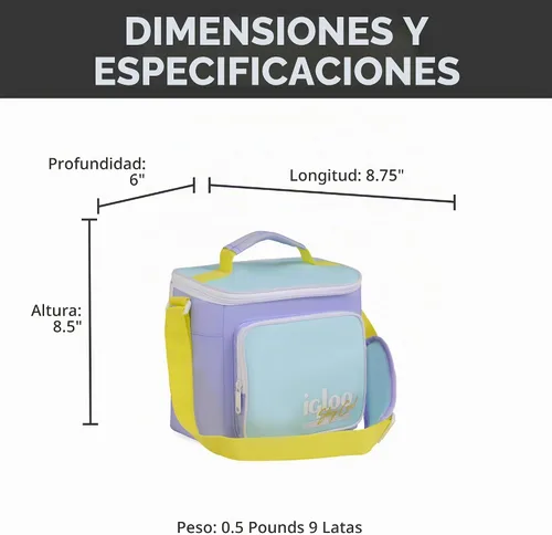 Vista 2 de Igloo Bolsa de Almuerzo Retro Cuadrada Refrigeradora