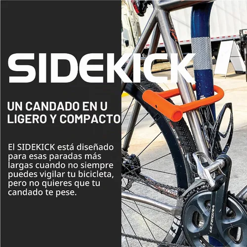 Vista 2 de OTTOLOCK Sidekick Compact U-Lock Candado de bicicleta ligero recubierto de silicona (negro)