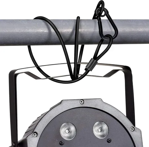 Vista 2 de Cable de seguridad de iluminación con bucles (paquete de 6), cable de seguridad de luz de etapa de carga de 55.1 lbs, cadena de seguridad negra