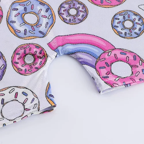 Vista 5 de HOZIY Leotardos de gimnasia para niñas, trajes de ciclismo con patrón adorable brillante