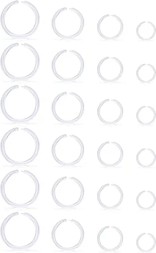Vista 3 de Lcolyoli 24 aros transparentes de 0.63 oz para septum y nariz, anillo de segmento de retenedor, flexible, bioflex, tragus, hélix, daith, rook