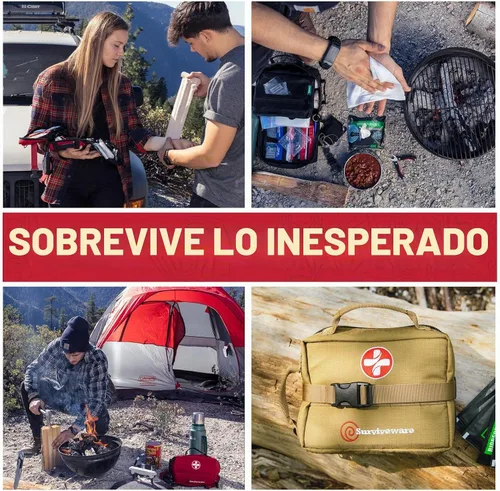 Vista 6 de Surviveware 119 Pcs Comprehensive Premium Survival First Aid Kit - Medical Emergency Kit for Travel Camping Gear, Home Essentials & Outdoor