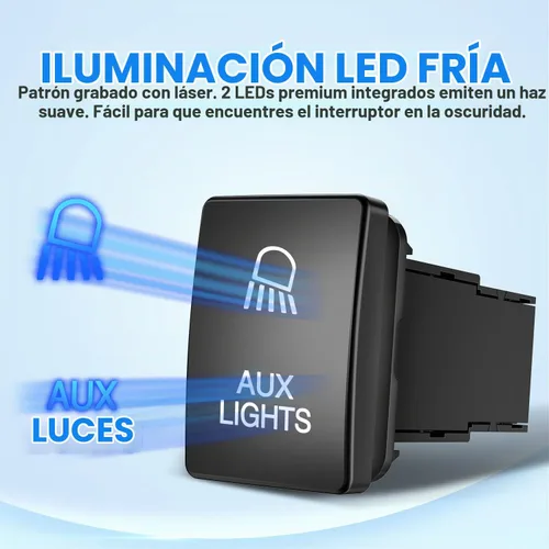 Vista 5 de Nilight Interruptor de botón pulsador para luces AUX 12V ENCENDIDO Apagado con kit de cable conector 1.28" x 0.87" de reemplazo para Toyota Sequoia