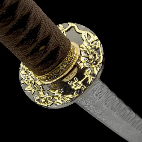 Vista 4 de Espada japonesa de espiga completa de 40 pulgadas, espadas katana hechas a mano, espadas realmente afiladas para hombres, espada samurái real