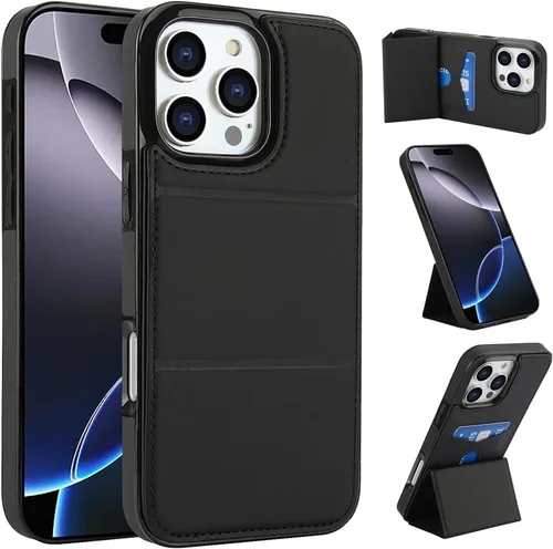 Vista 88 de Dteck Funda para iPhone 16 de 6.1 pulgadas 2024, funda de piel sintética con cierre de botón magnético, ranuras para tarjetas de crédito, función