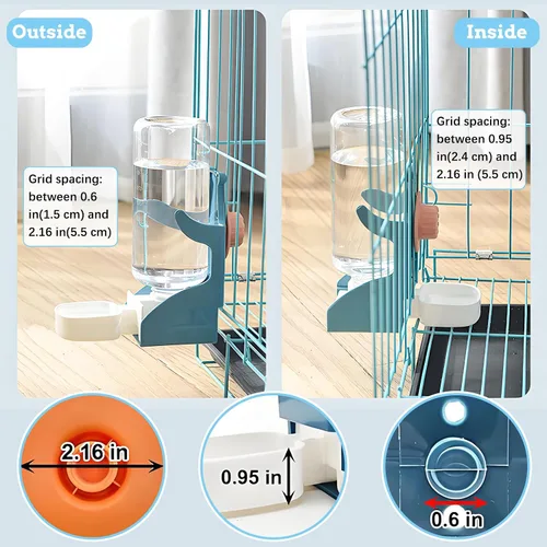 Vista 6 de Hamiledyi - Set de comederos sin ensuciar para pájaros con dispensador de agua, contenedor de semillas para periquitos, comedero automático