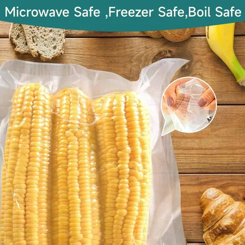 Vista 2 de Bonsenkitchen Bolsas selladoras al vacío, 200 unidades de 8 pulgadas de ancho x 12 pulgadas de alto, sin BPA, grado comercial, bolsas gruesas