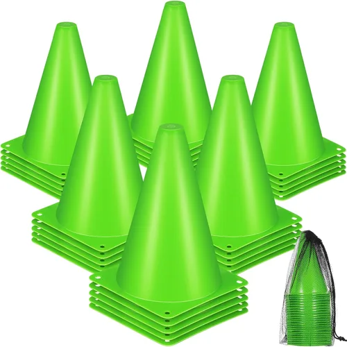 Vista 10 de Syhood - Paquete de 30 conos de tráfico de plástico de 7 pulgadas para entrenamiento deportivo, agilidad, mini conos para fútbol, patinaje, fútbol