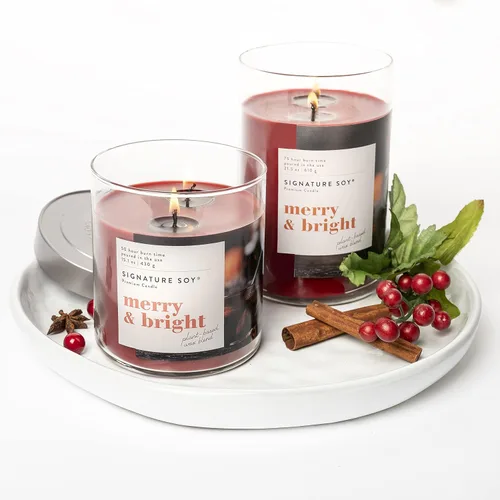Vista 5 de Signature Soy Vela perfumada Lidded Merry & Bright en tarro grande