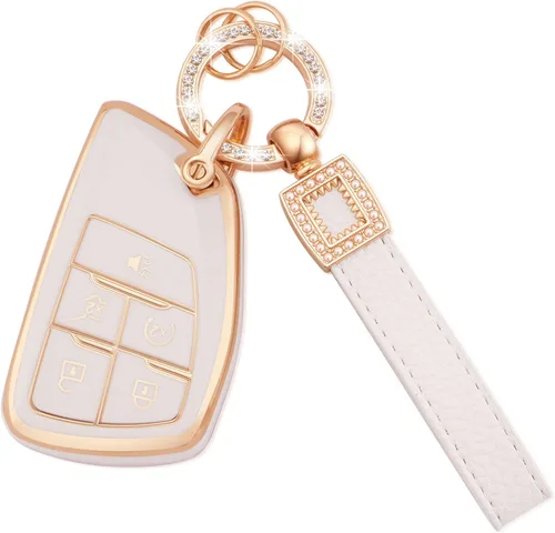 Vista 36 de Funda para llavero de TPU, protector de llavero con llavero brillante, Blanco, Blanco, Moderno