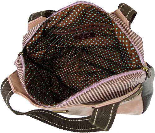 Vista 7 de Chala Bolsos polvo Rose hombro bolso bolsa Bolsa con perro llaveroCoin Purse, L