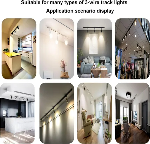 Vista 5 de H Track Light 120V 6.6 Feet H 3-Wire Track Negro, Con accesorios de montaje, circuito único, Para H Tipo LED Track Lighting Heads