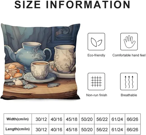 Vista 3 de Pillowcase Coffee Kitchen Cojines Decorativos para Sala Coffee Theme Decorative Pillowcase Square Cushion Cover for Bed Sofa Living Room 22 "x22
