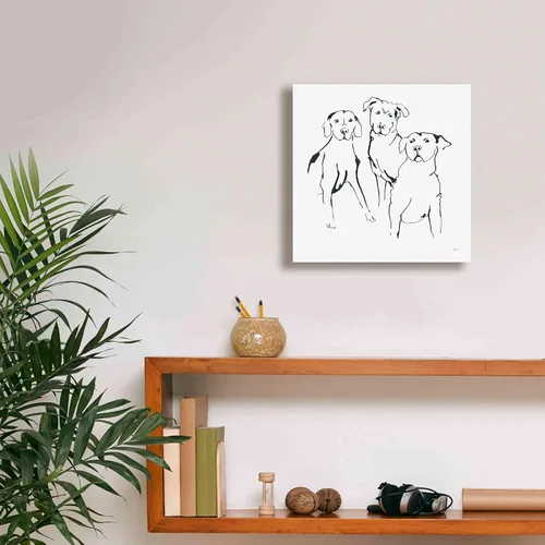 Vista 8 de Epic Graffiti 'Lovable Mutts II' por Chris Paschke, lienzo de arte de pared Giclée, 12 x 12 pulgadas
