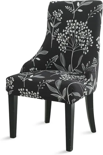 Vista 18 de Liykimt Juego de 1 funda elástica para silla lateral con respaldo de ala, funda decorativa para silla de comedor con brazo, lavable tapizada