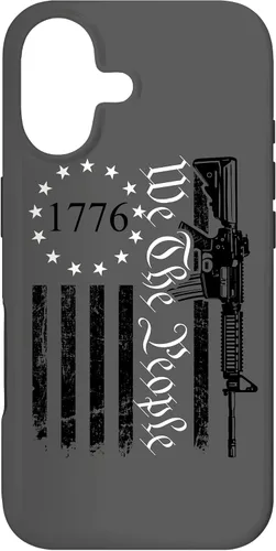 Vista 32 de iPhone 16 We The People - Funda patriótica con la bandera de Estados Unidos AR15 Pro Guns