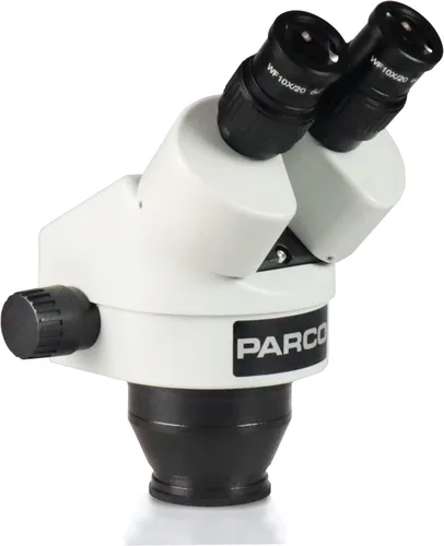 Vista 3 de Parco Scientific PZE Zoom Stereo 0.7-4.5X Cabezal de microscopio binocular Incluye par de 10 oculares