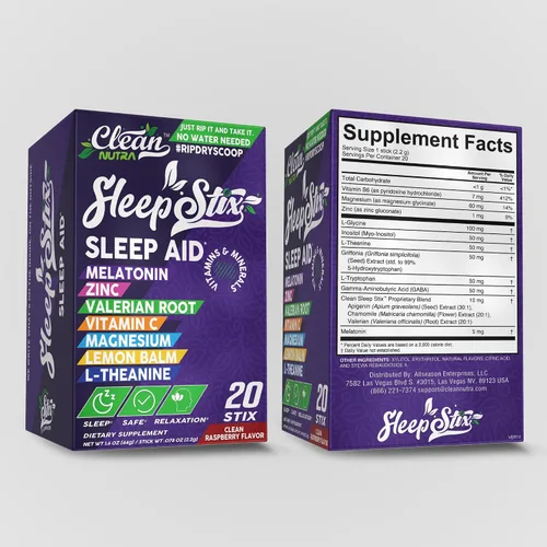 Vista 9 de Sleep Aid Melatonina Polvo triptófano glicina raíz de valeriana magnesio para el sueño bálsamo de limón L teanina glicinato de magnesio zinc ayuda