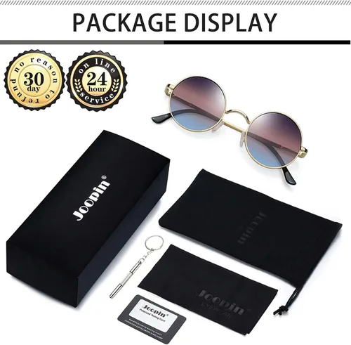 Vista 6 de Gafas de sol Joopin polarizadas, estilo Lennon, redondas, gafas de sol estilo hippy redondas para mujer y hombre