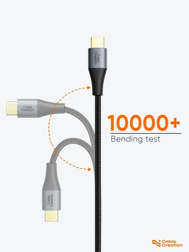 Vista 4 de CableCreation Cable corto USB a USB C de 0.8 pies, cable de carga USB C trenzado para Carplay, Galaxy S23 S23+ S22+ S22 S21 S20 Note 20, MacBook