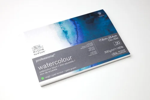 Vista 3 de Winsor & Newton Bloque de papel de acuarela profesional, 7" x 10", prensado en frío