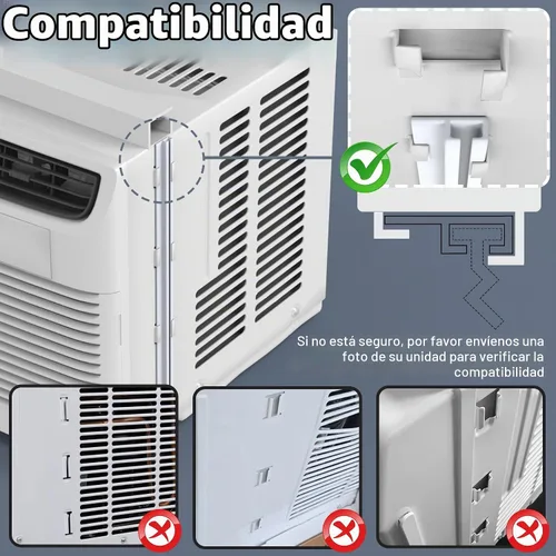 Vista 4 de Flamorrow Paneles laterales de aire acondicionado de ventana con marco, se adapta a aires acondicionados de ventana de 10,000 BTU, kit de relleno