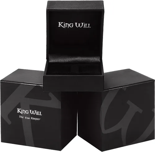 Vista 97 de King Will Anillo de boda de carburo de tungsteno para hombre con diseño de ranura, 6/7/0.315 in de ancho, acabado cepillado/pulido para hombre