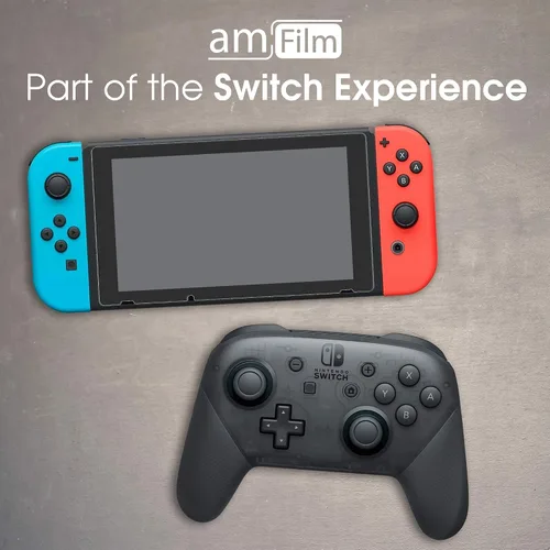 Vista 3 de amfilm Vidrio temperado protector para Nintendo Switch 2017 (paquete de 2)
