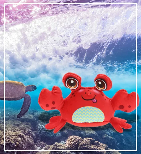 Vista 8 de DolliBu Juguete de peluche de cangrejo, para niños y adultos, juguete de peluche de cangrejo abrazable, lindos animales de peluche para niñas