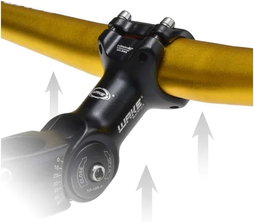 Vista 6 de CYSKY Vástago de bicicleta ajustable 31.8 25.4 3.543 in/4.331 in/5.118 in 0-60 grados ajustable MTB vástago de bicicleta elevador para bicicleta