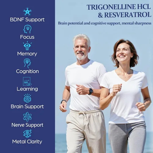 Vista 5 de Suplemento NAD – Alternativa NMNH con Trigonelina HCL 500 mg y resveratrol – Precursores NAD+ Extracción de plantas – Apoya la energía celular