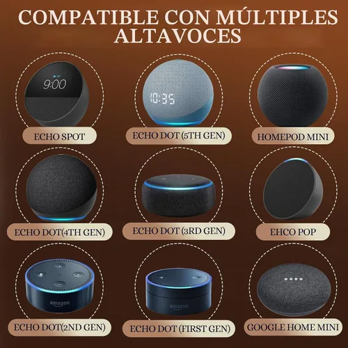 Vista 6 de Dream Color - Base de altavoz con luz LED, soporte de escritorio, compatible con Echo Dot (5ª generación), Echo Spot, HomePod Mini, Echo Dot
