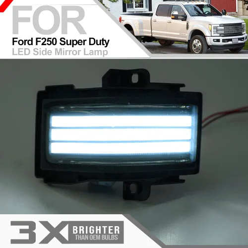 Vista 8 de Switchback - Luces LED para espejo lateral para Ford F150 F250 F350 F450 F550 Super Duty con lente ahumada, luces direccionales secuenciales, luces