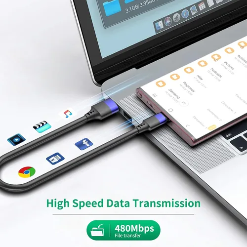 Vista 3 de Cable de cargador corto para iPhone de 1 pie, paquete múltiple para iPhone 14 13 12, paquete de 10 unidades de cable USB A a USB C de 12 pulgadas