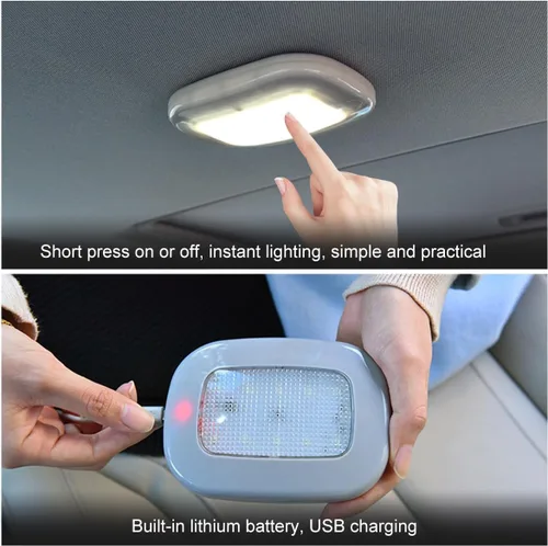 Vista 6 de Ohleats Luces de Techo del Interior del Automóvil, Lámpara de Cúpula Inalámbrica Magnética Recargable USB, Luz LED de Lectura de Mapas