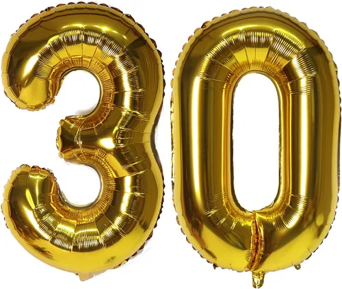 Vista 11 de Globos digitales dorados de 40 pulgadas, con número 10, globos de helio para decoraciones de fiesta de cumpleaños y suministros para decoración