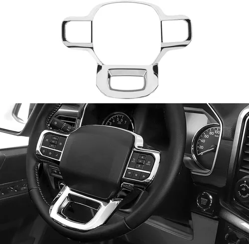 Vista 10 de Keptrim Funda para volante para Ford F150 2015-2020, para Ford F150 2017-2022, F250 F350 2017-2022, para Ford Expedition 2018-2021 ABS rojo