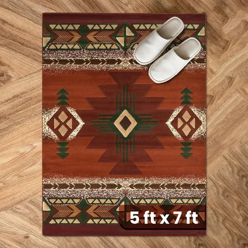 Vista 10 de YHSF South West - alfombra estilo nativo americano del suroeste C318 - fácil de limpiar, gruesa, suave, duradera, alfombra inspirada en tribus
