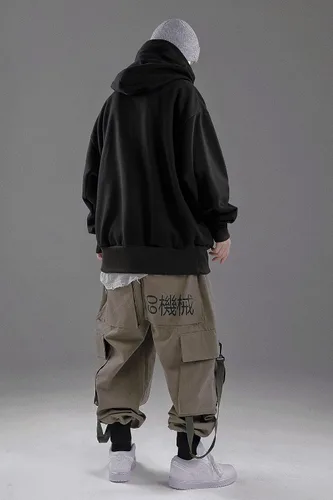 Vista 6 de Niepce Inc Streetwear - Sudadera con capucha pesada de gran tamaño con polaina para el cuello