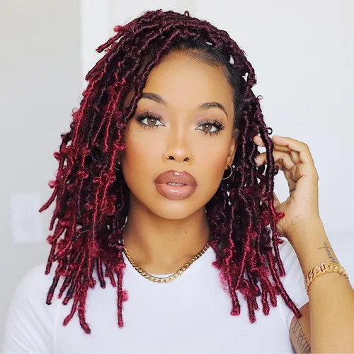 Vista 15 de Toyotress Butterfly Locs - Cabello de ganchillo de 8 pulgadas, 7 piezas de trenzas de ganchillo desgastadas pretrenzadas, color negro natural