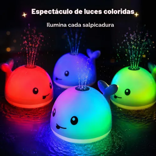 Vista 2 de Gigilli Juguetes de baño para bebés, rociador de juguete de baño de ballena Azul