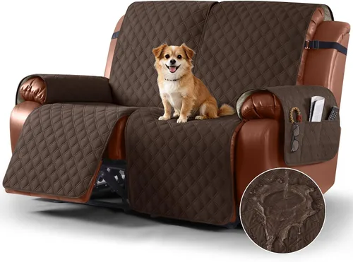 Vista 15 de Ruaozz Funda impermeable para sofá reclinable, lavable, funda antideslizante de 1 pieza, protector de muebles con correas elásticas, bolsillo