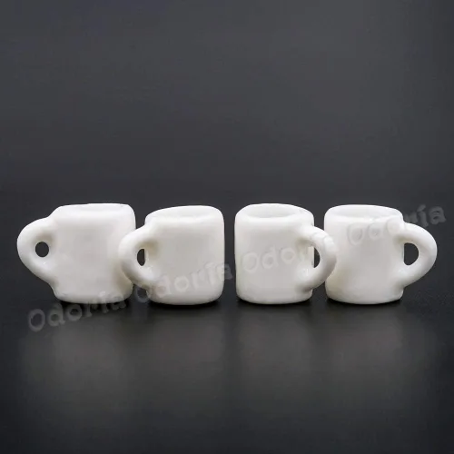 Vista 3 de Odoria Tazas de café en miniatura 1/12, accesorios de decoración de casa de muñecas, 4 piezas