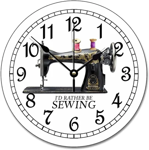 Vista 12 de ArogGeld Reloj de pared personalizado para sala de costura, botón de joya de color, 10 pulgadas, reloj de sala de manualidades, funciona
