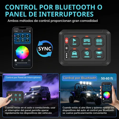 Vista 2 de Chelhead Panel de interruptor Bluetooth de 6 bandas con disyuntor